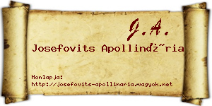 Josefovits Apollinária névjegykártya